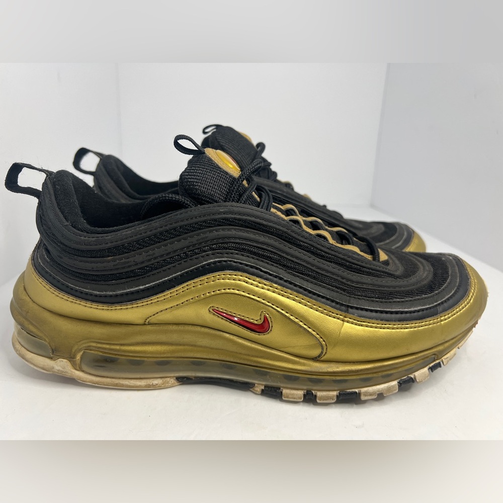 Men's Nike Airmax 97 Black Metallic Gold Size: 11.5